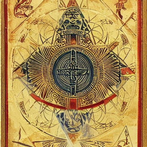 Vintage Egyptian Tarot Card with Mystical Symbols