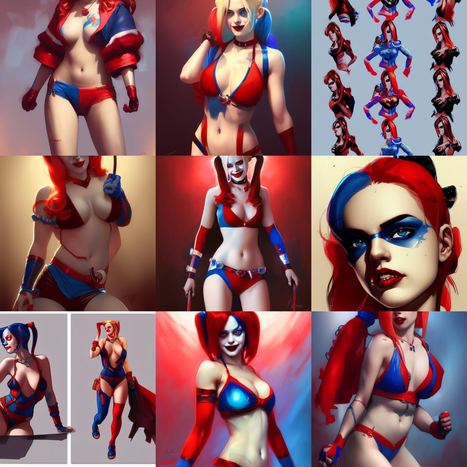 Harley Quinn Portrait in Dynamic Lighting Style