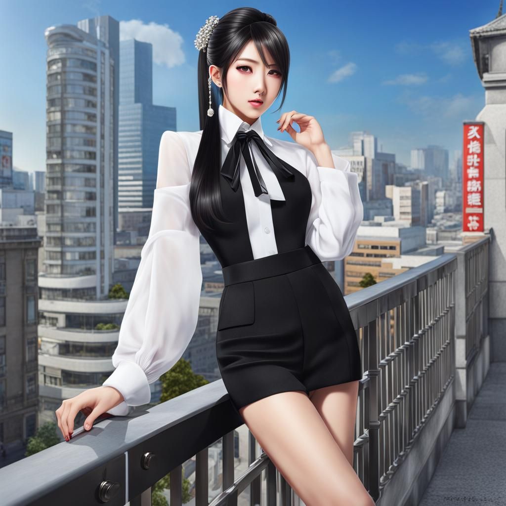 Korean Boy in Leather Bodysuit: Studio Portrait