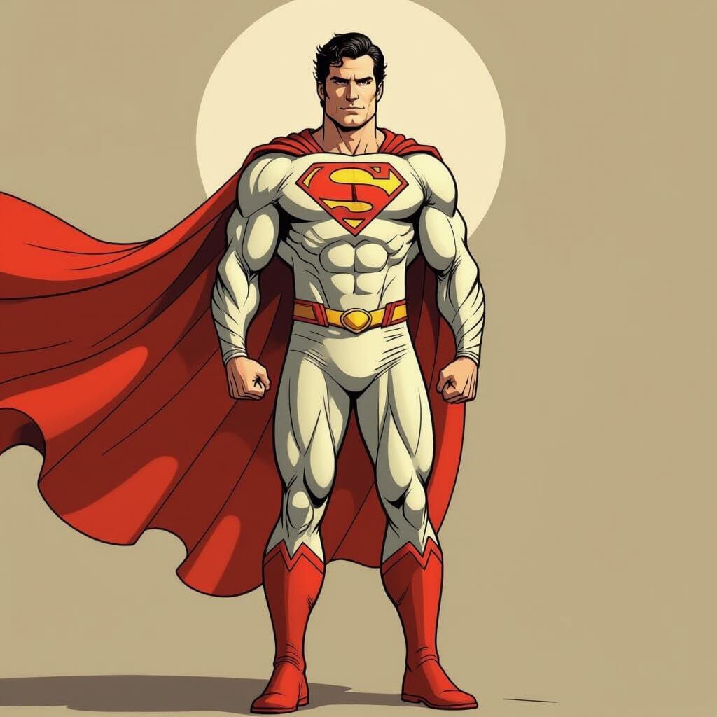 Henry Cavill as Superman in Comic Book Style