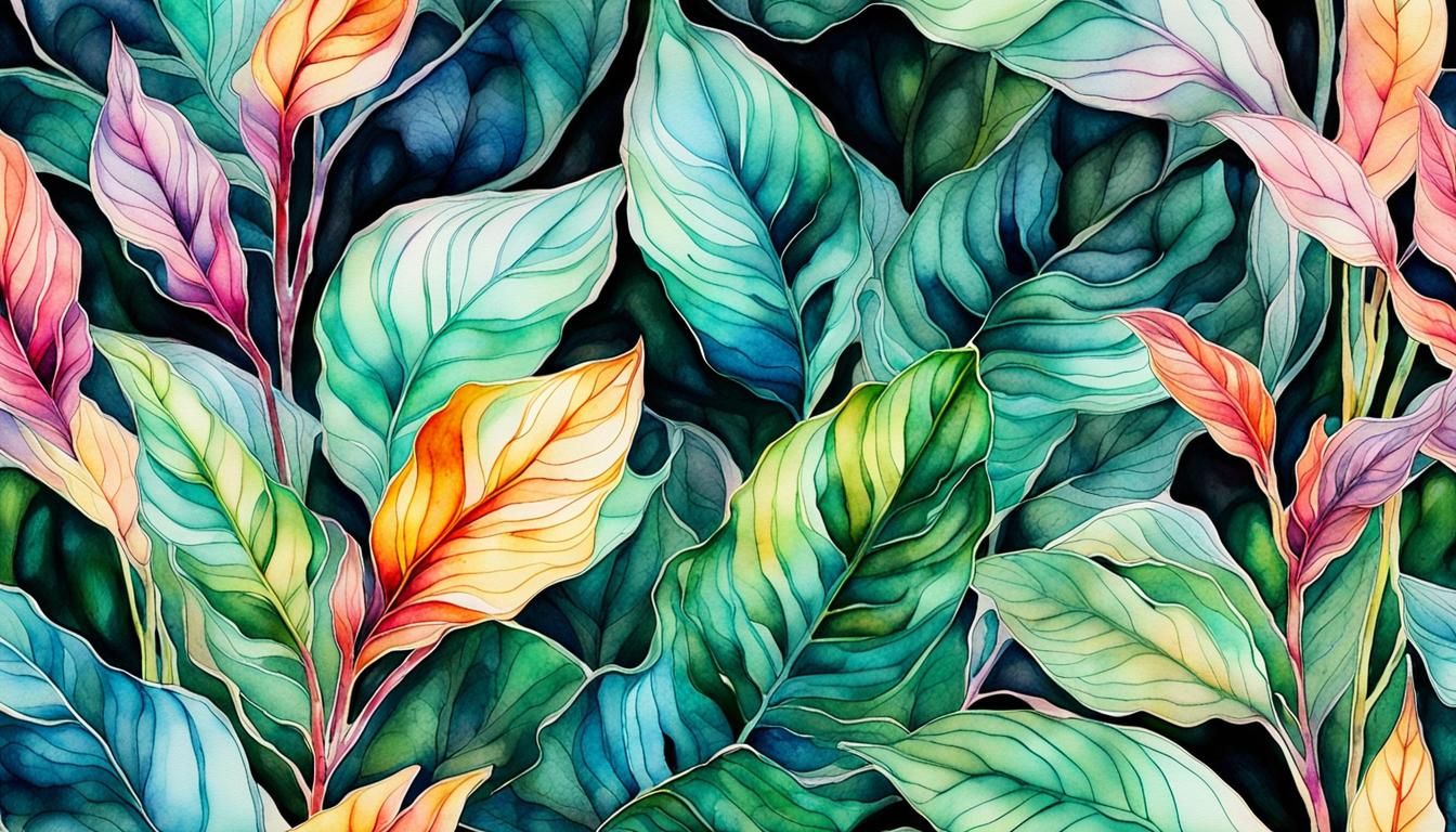 Fantasy Foliage with Watercolor and Ink Details