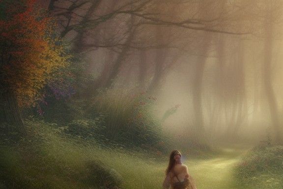 Ethereal Fairy on a Country Road
