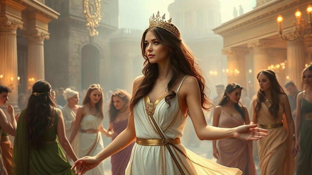 Princess in Ancient Greek Fantasy Fest Scene