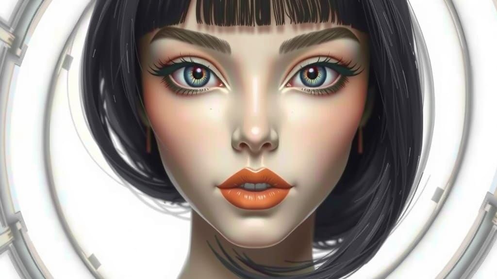 Enchanting AI Face in Hypnotic Spiral Eyes