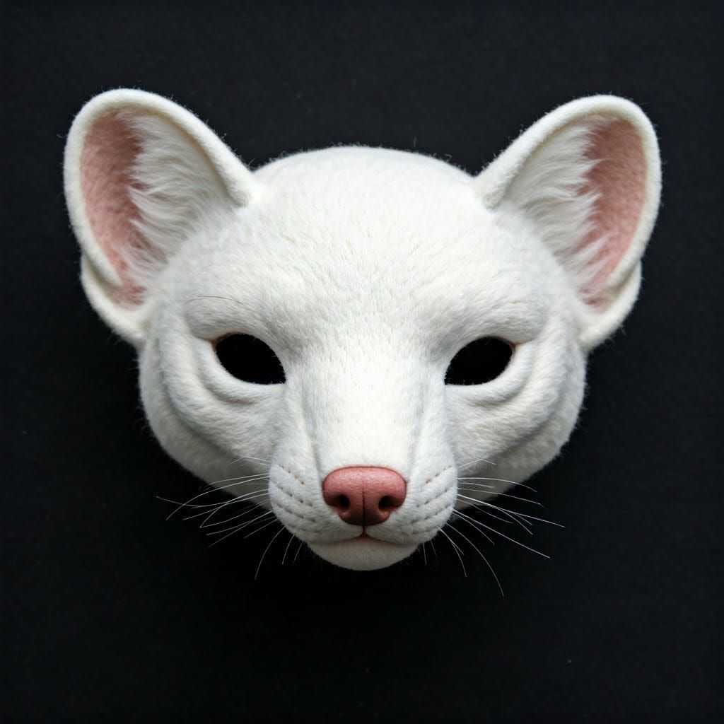 Futuristic Felt Therian Mask Base in Creamy White Hue