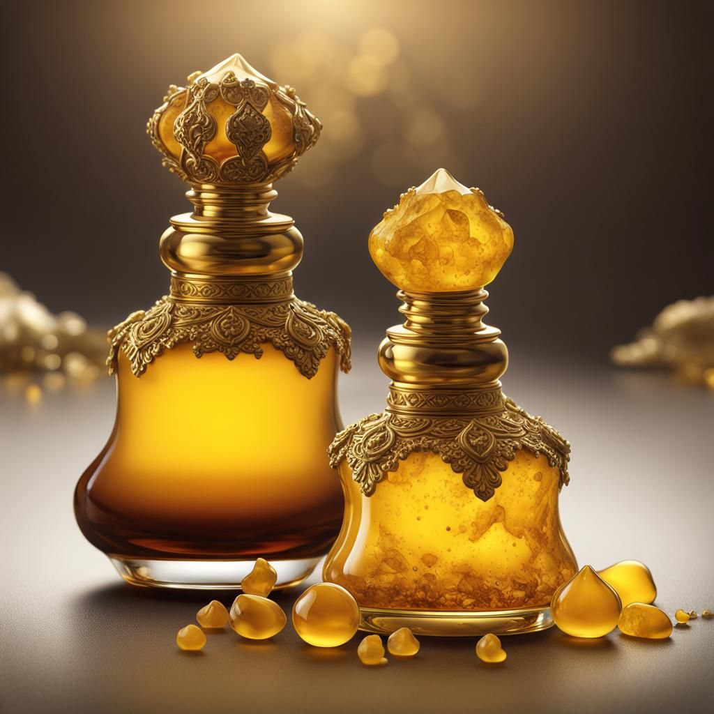 Fluid Frankincense Resins in Dark Perfume Bottle