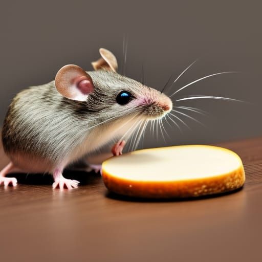 Hyperrealistic Mouse on Cheese Box in HDR