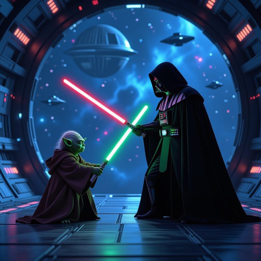 Yoda Duels Darth Sidious on Death Star