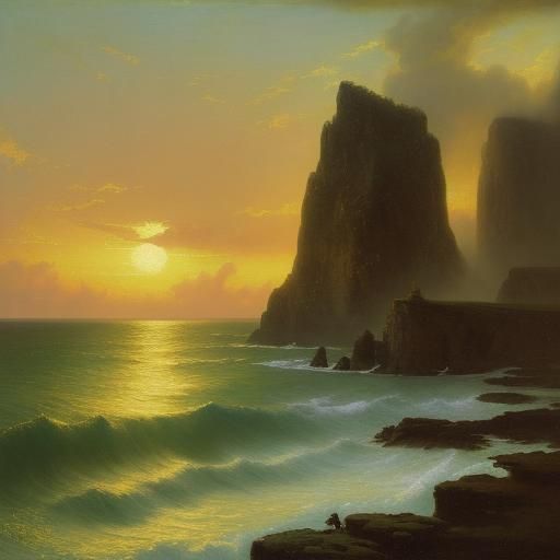 Woman at Sunset, Impressionist Oil Painting