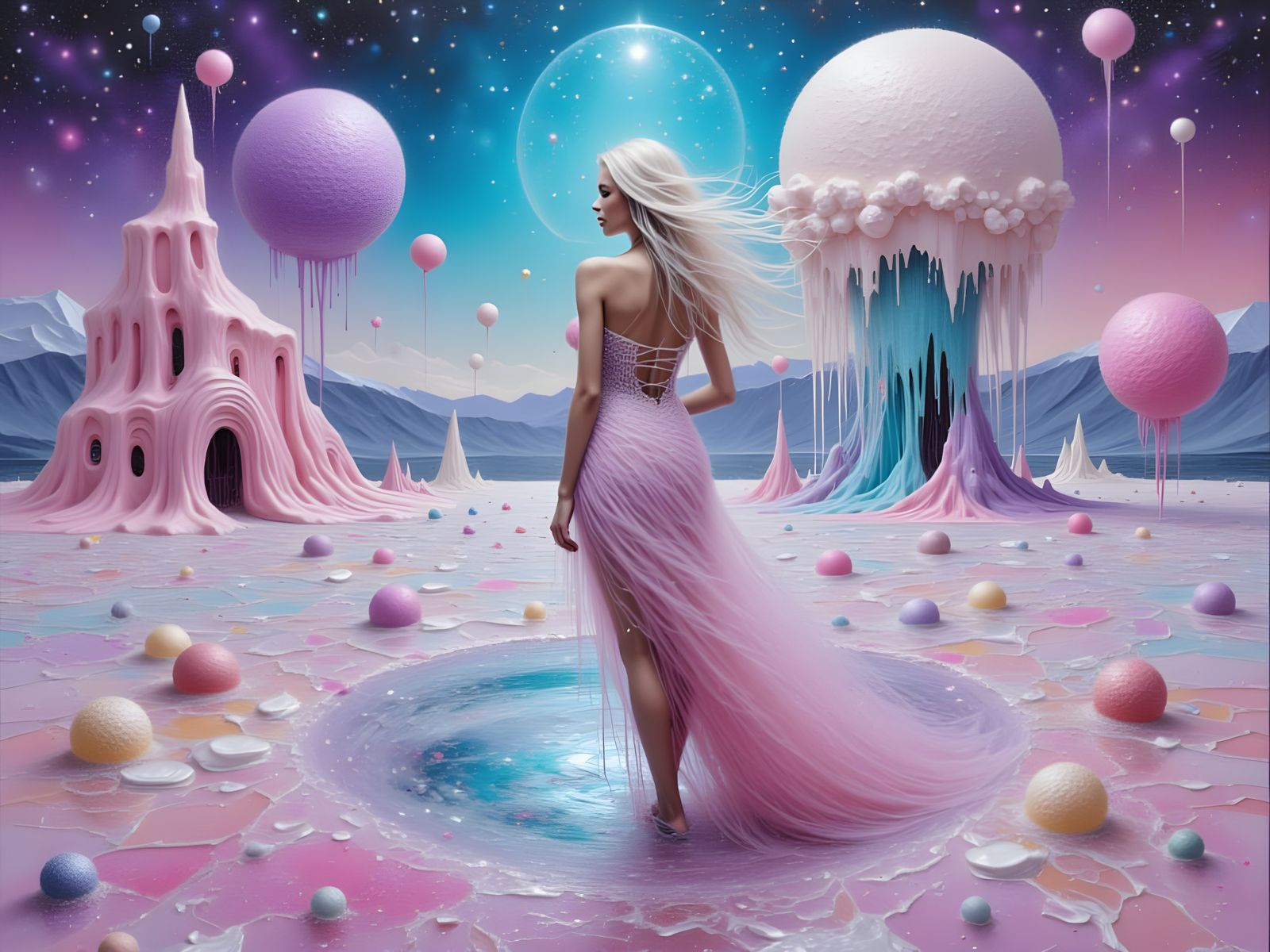 Surreal Tundra Goddess in Futuristic Style