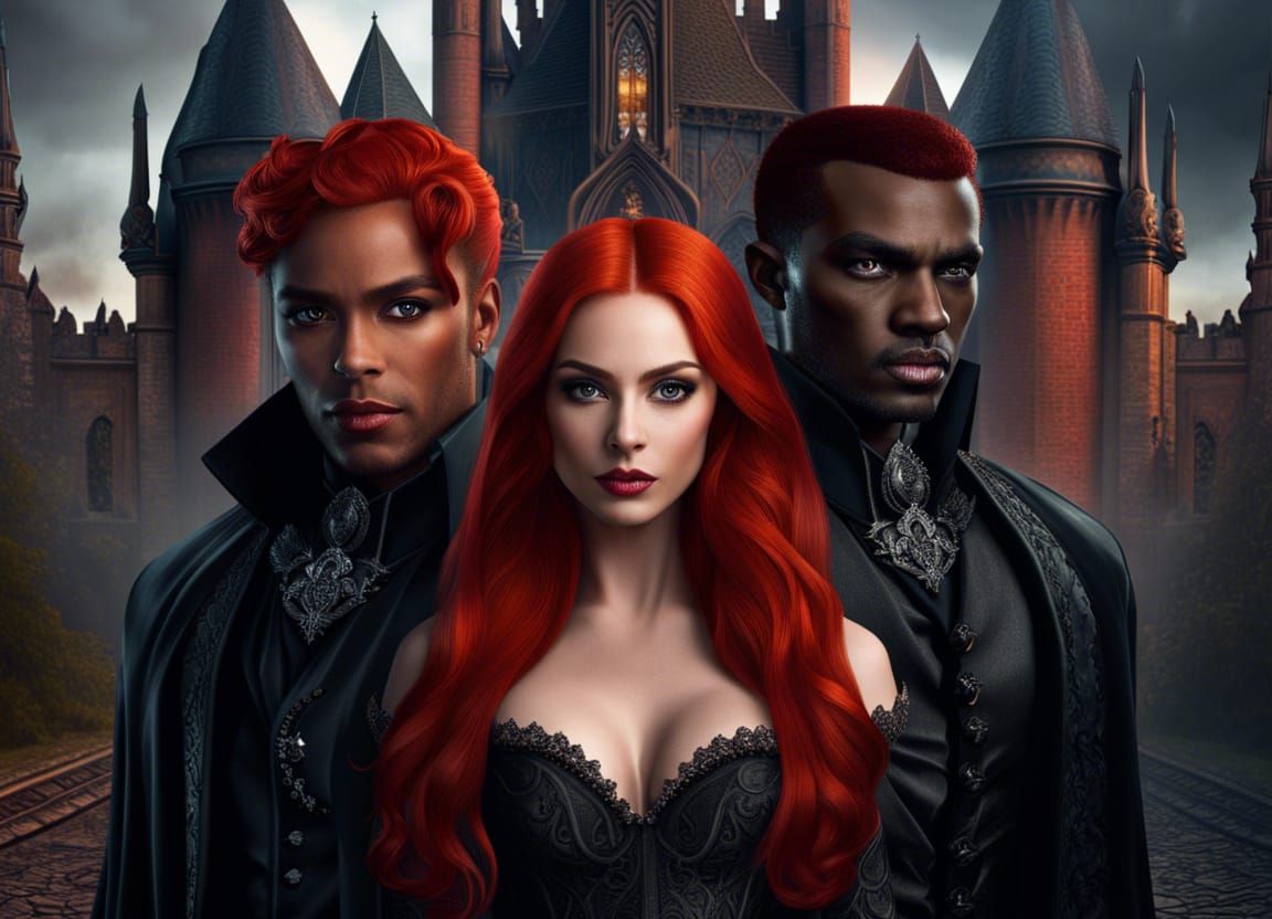 Gothic Vampire Scene in Hyperrealism