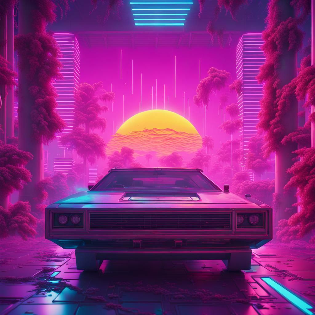 Fantastical Vaporwave Concept Art in Deep Color