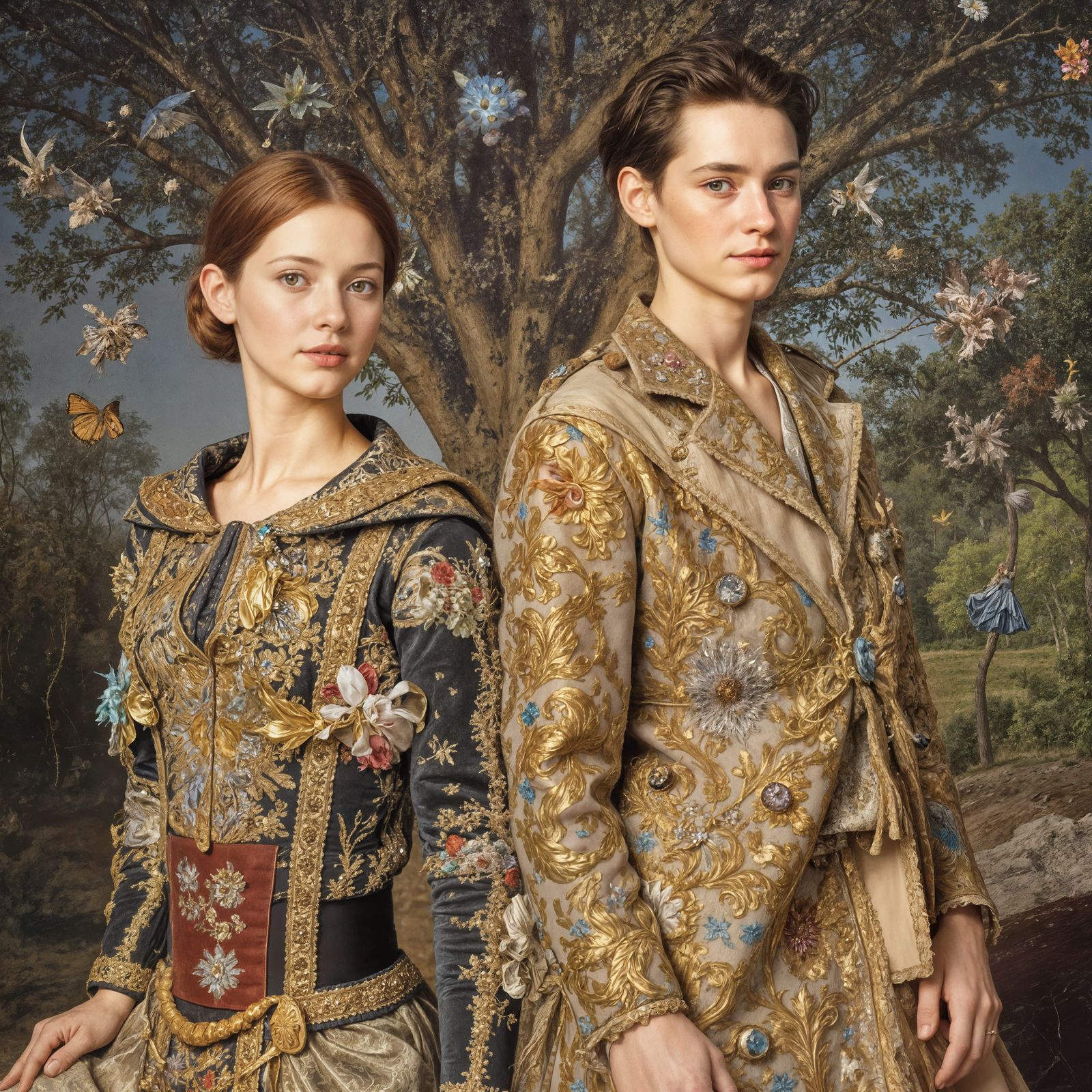 Wearing their Casual Brocades..