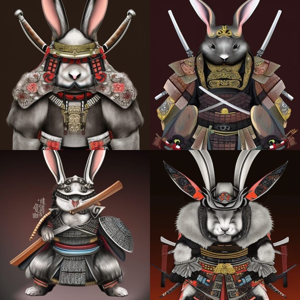 Samurai Rabbit: Cute Warrior in Japanese Style