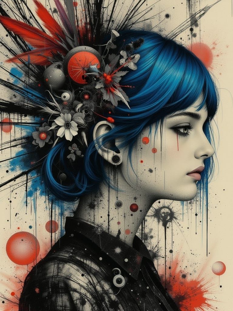 Surreal Gothic Portrait of a Melancholic Woman