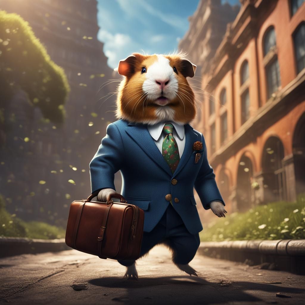 Guinea Pig Commuting: Detailed Matte Painting