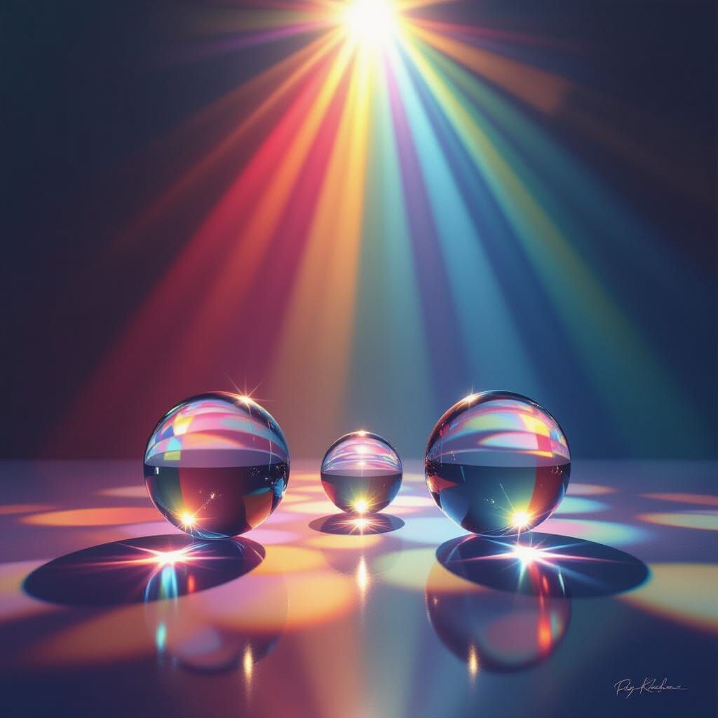 Prismatic Light Refraction Creates Rainbow Shadows