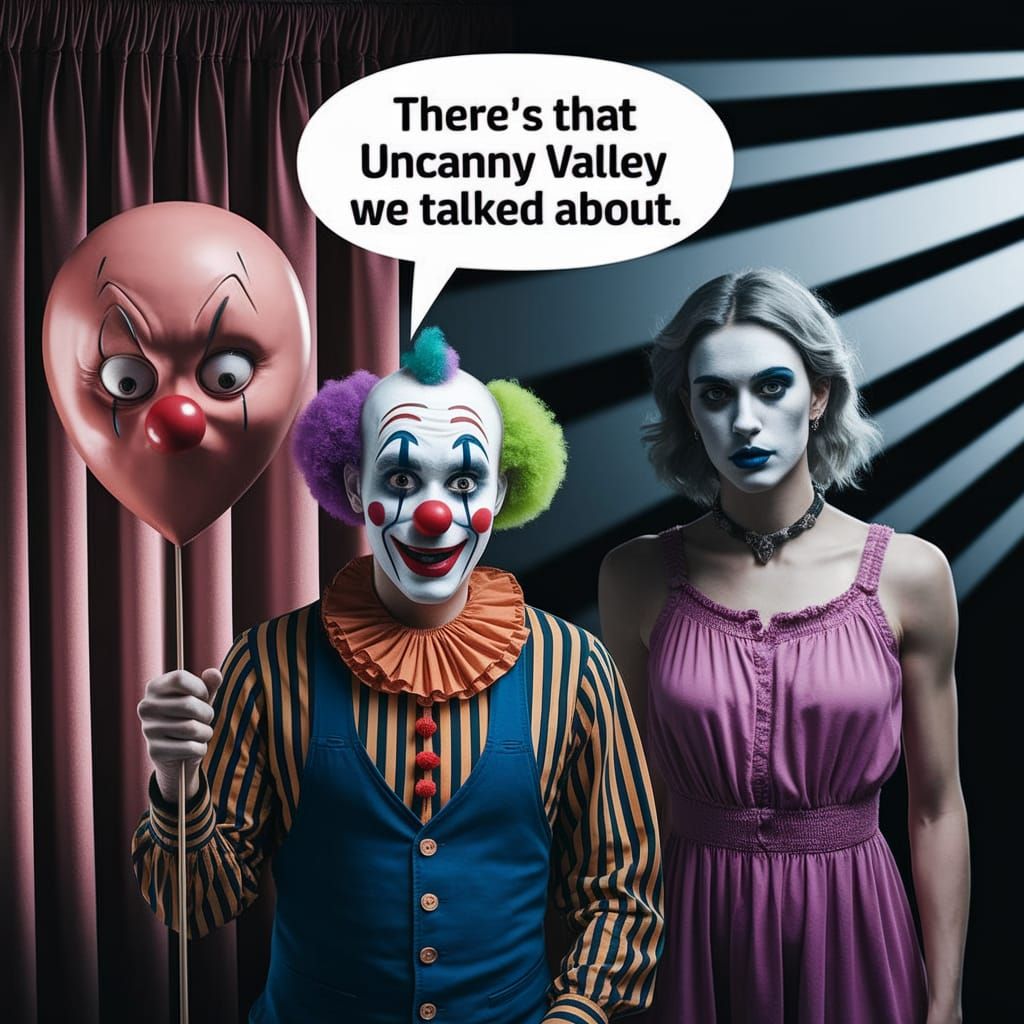 Clown's Uncanny Valley Caption in Cursed Photo