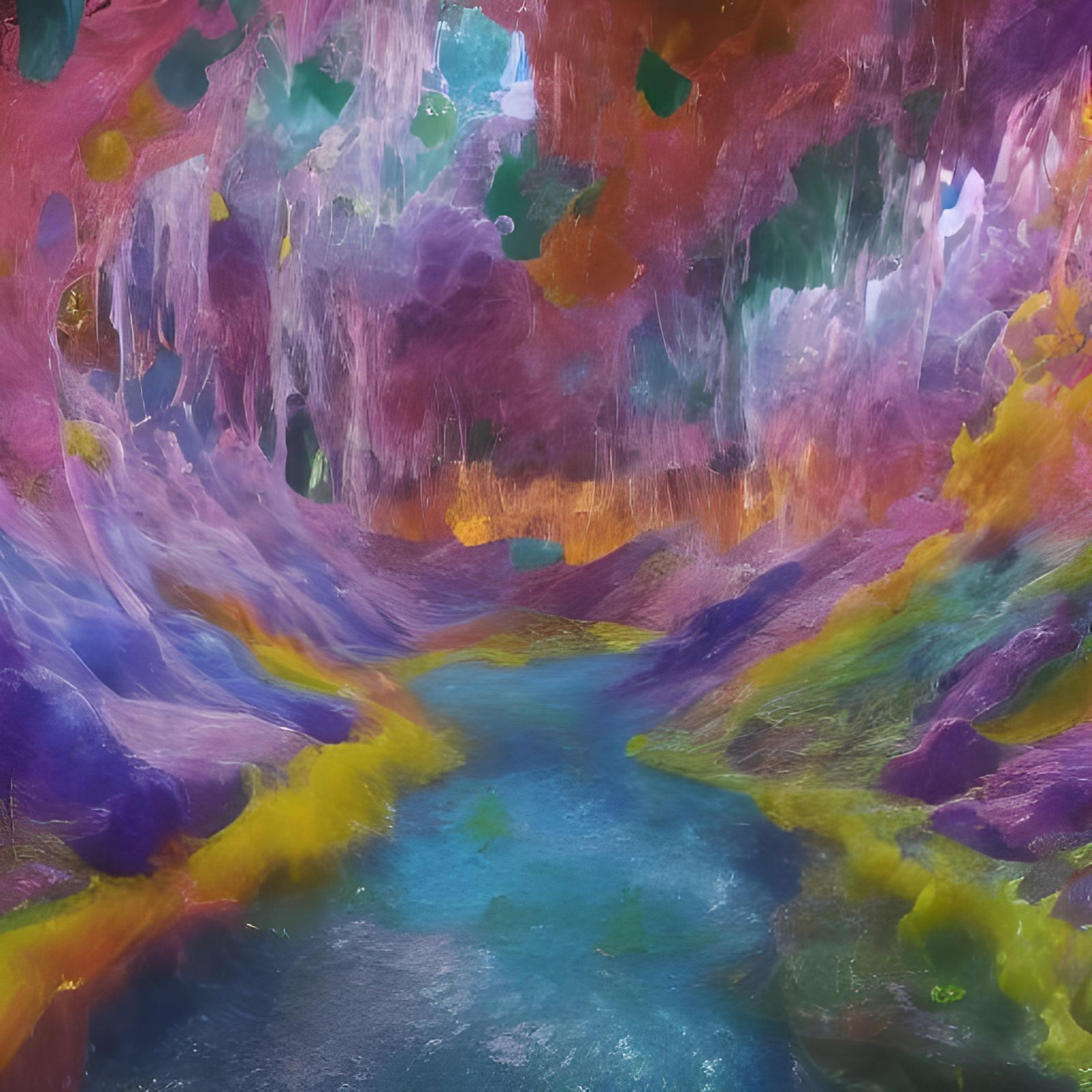 Slime Kitten in Forest, Cosmic Illustration