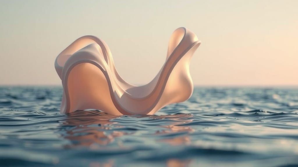 Abstract Sci-Fi Sea Scene in Hyperrealistic Macro Photograph...