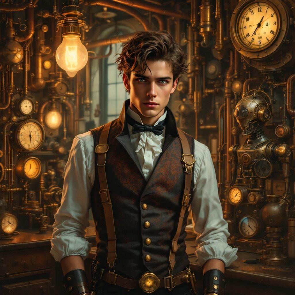 Steampunk Wunderkind Portrait in 19th-Century Style