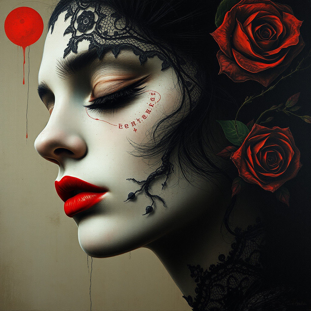 Surreal Dystopian Portrait in Hyperrealistic Style