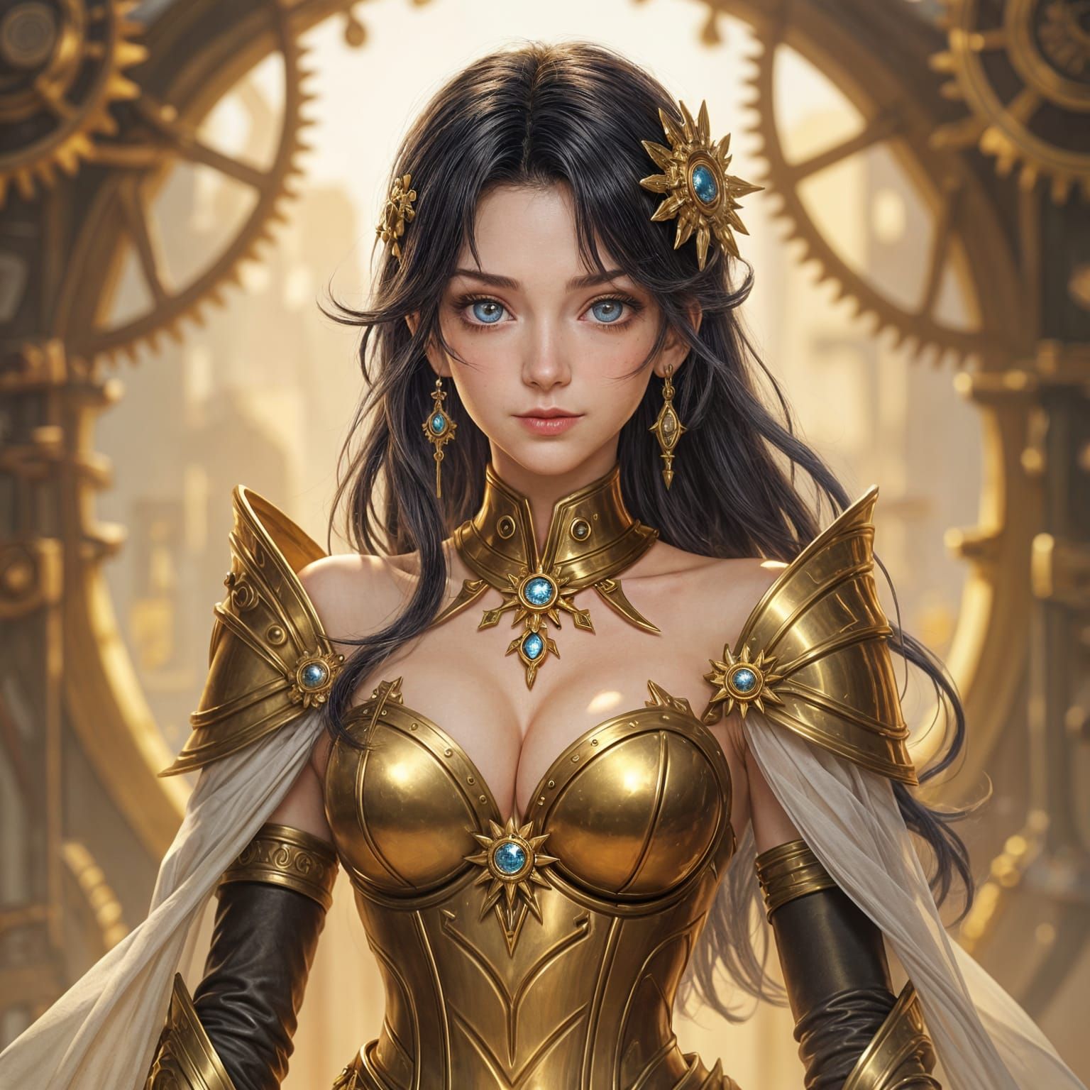 Anime Lady Yū in Steampunk Fantasy World