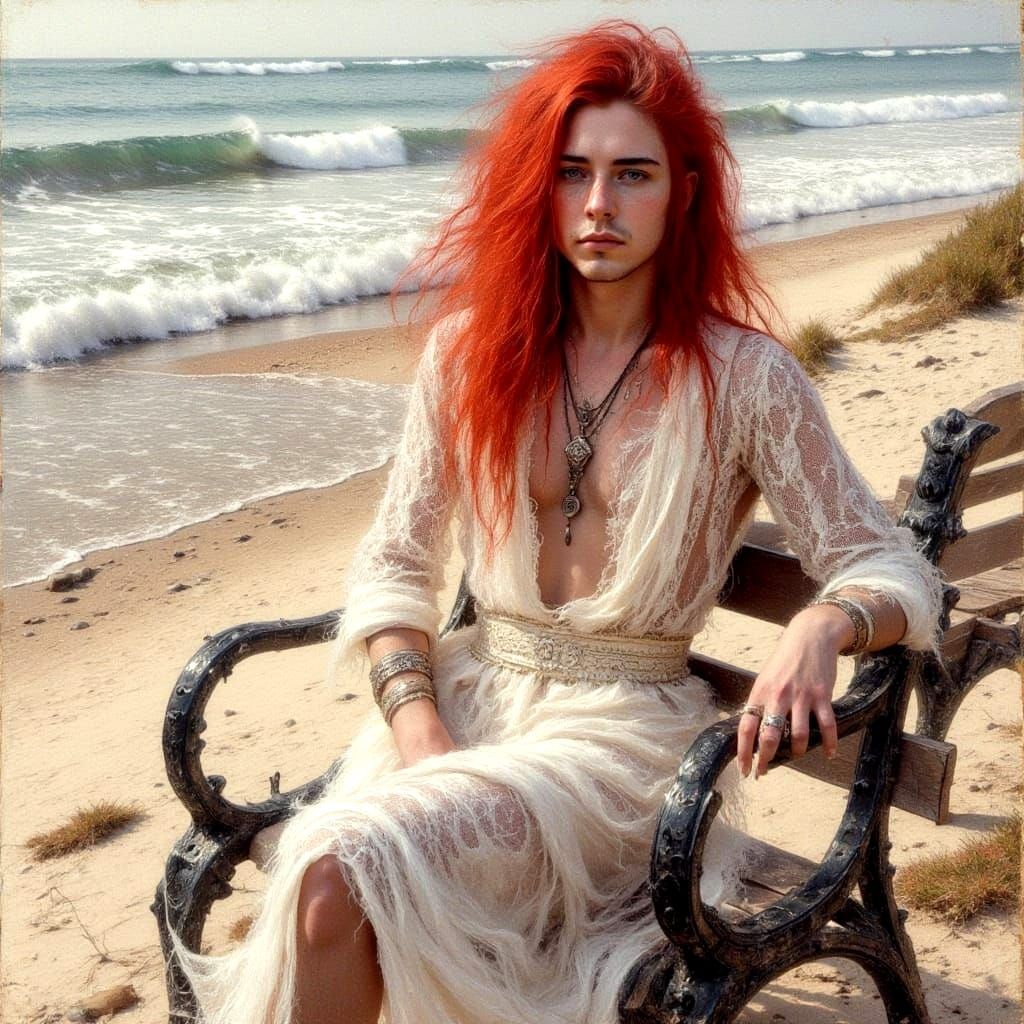 Red Haired Man on a Beach in Renaissance Style