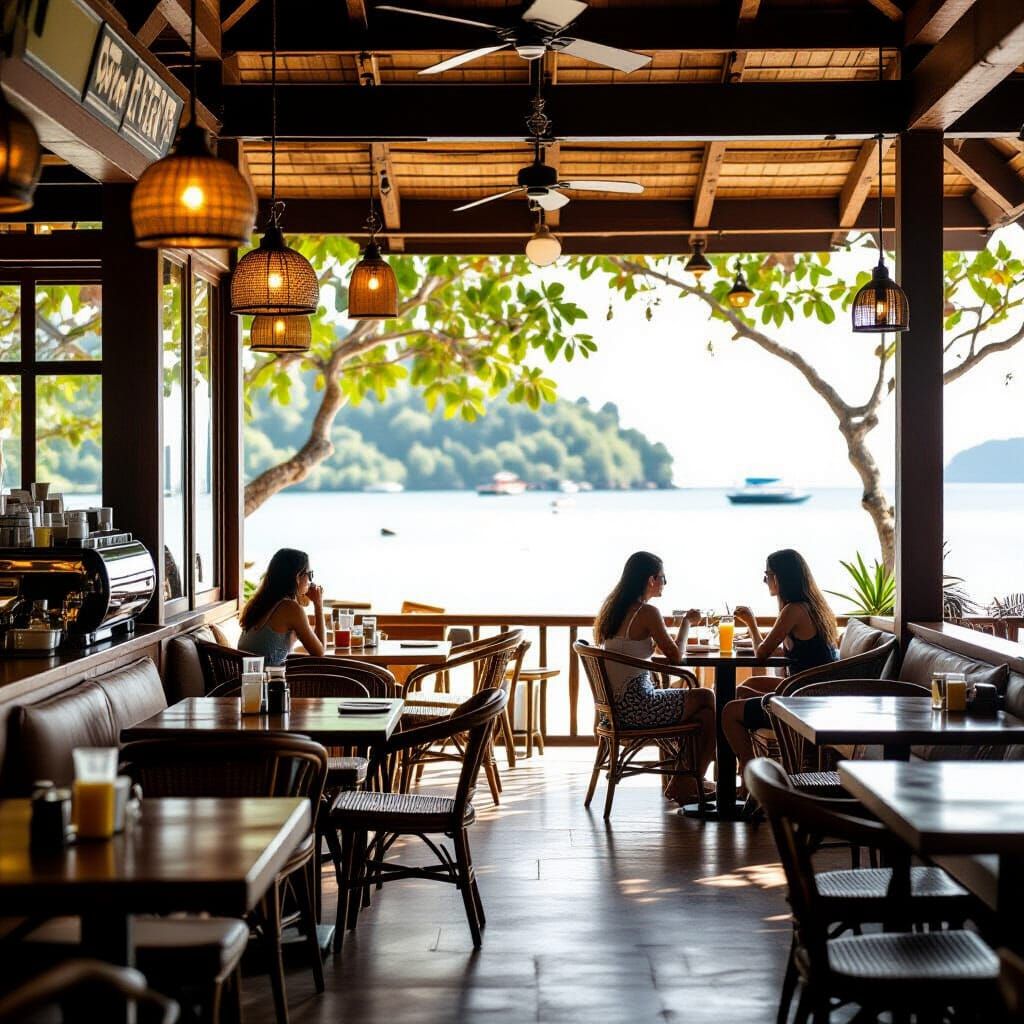 Chic Beachside Cafe on Thai Island