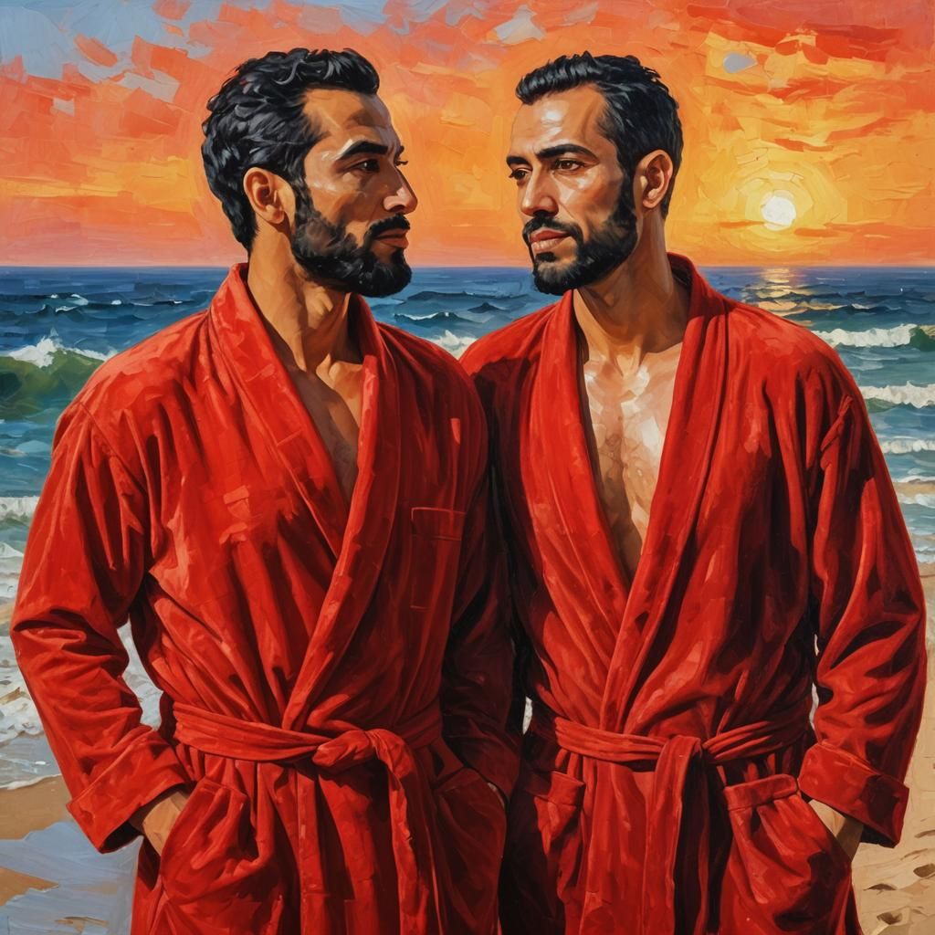 Impressionist Portrait: Men in Velvet Bathrobes