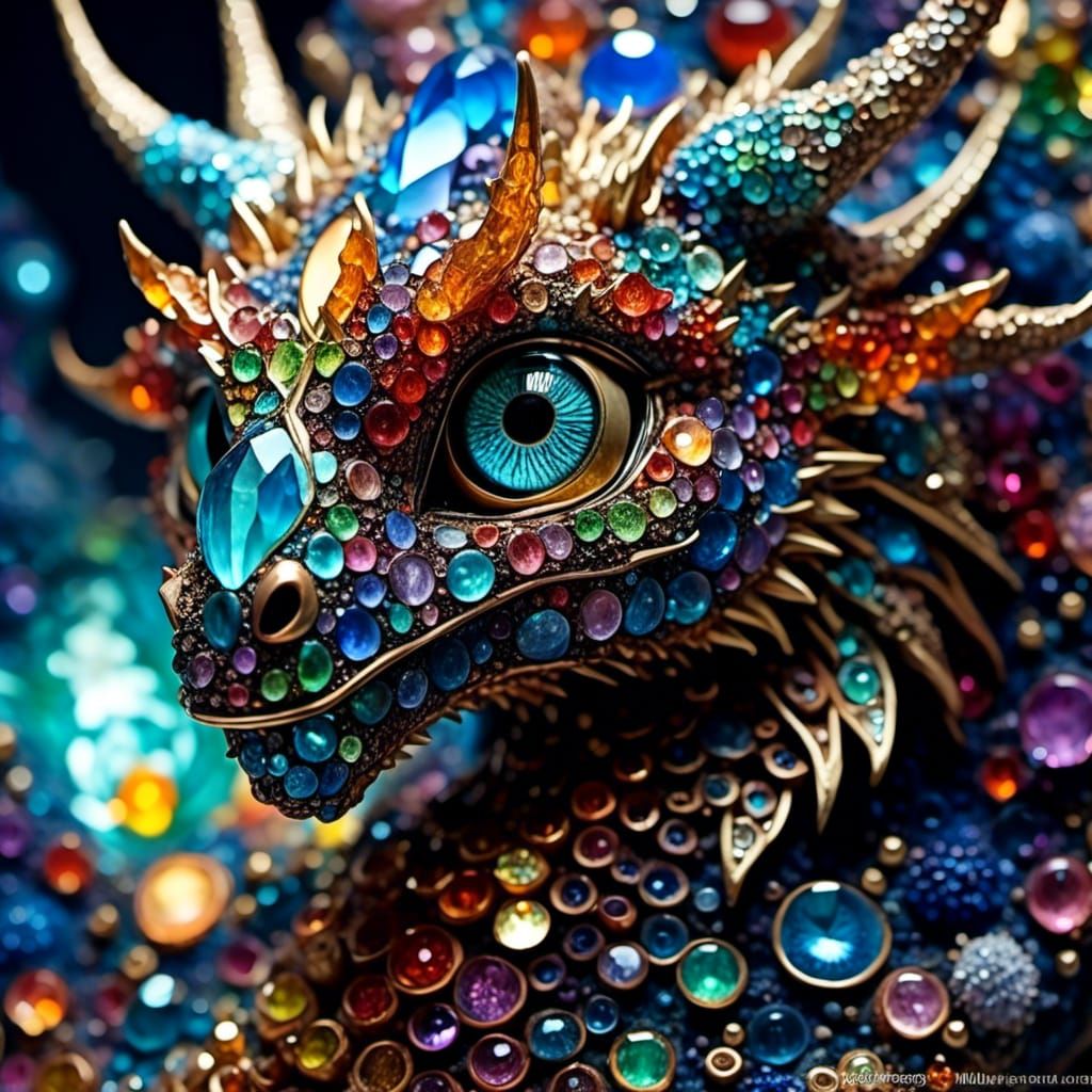 Geode Dragon Portrait in Anime Style