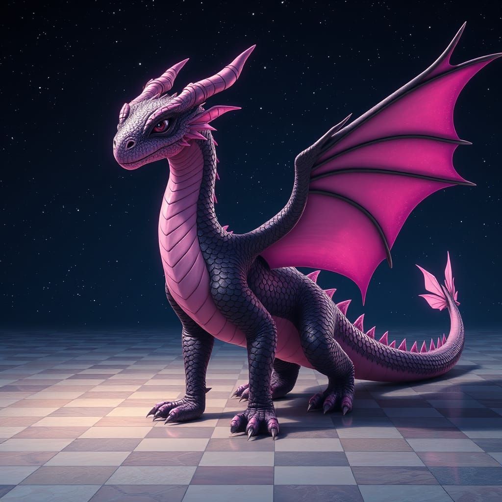 Majestic Cosmic Dragon in Hyperrealistic Style