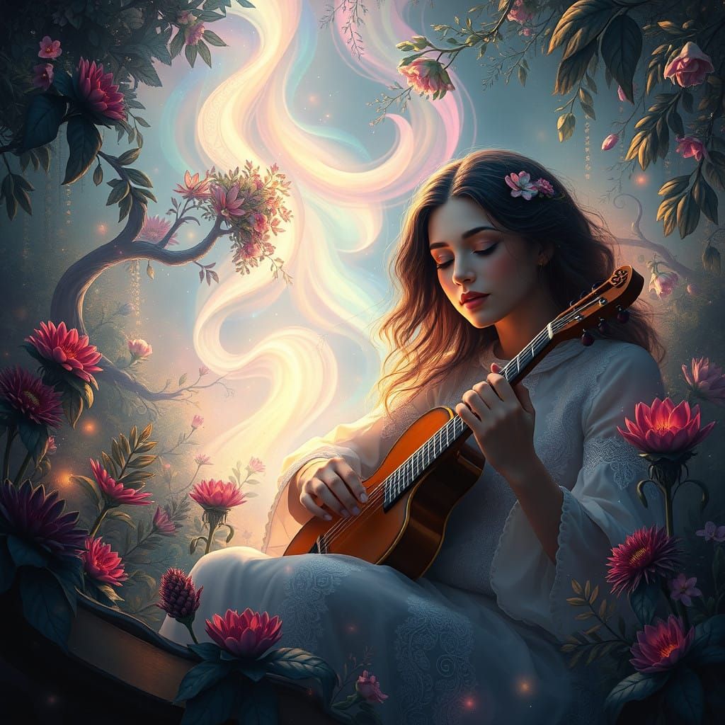 Ethereal Musicians in Whimsical Dreamlike Realm