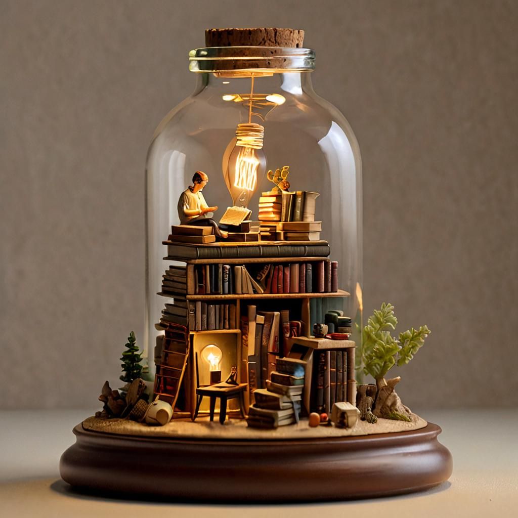 Miniature Diorama in Glass Bottle Art