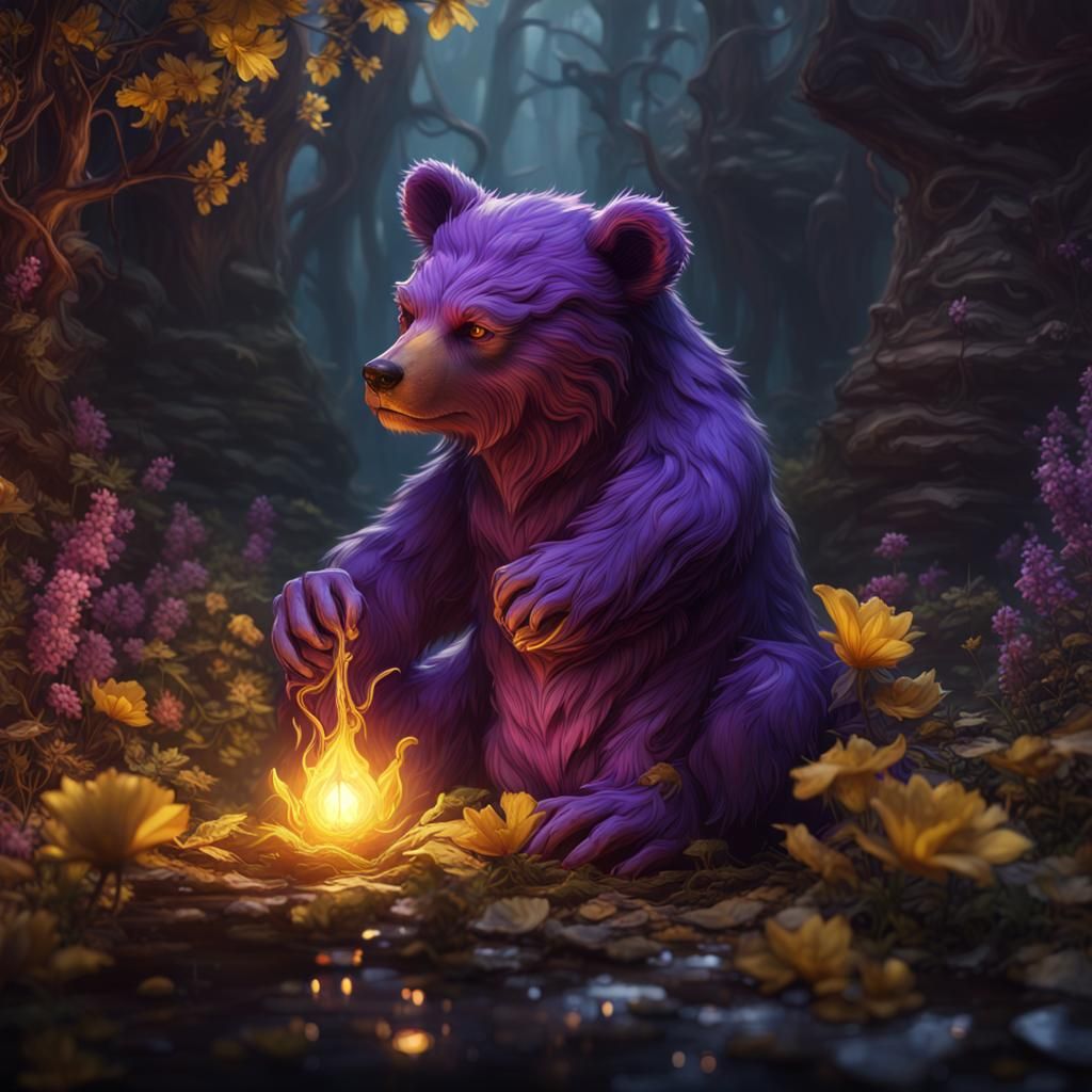 Fairy Bear in Dark Fantasy Style