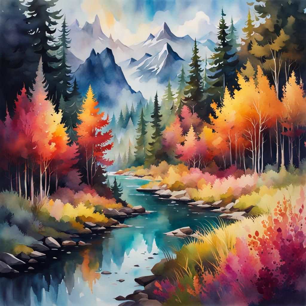 Epic Watercolor Digital Illustration in 4D