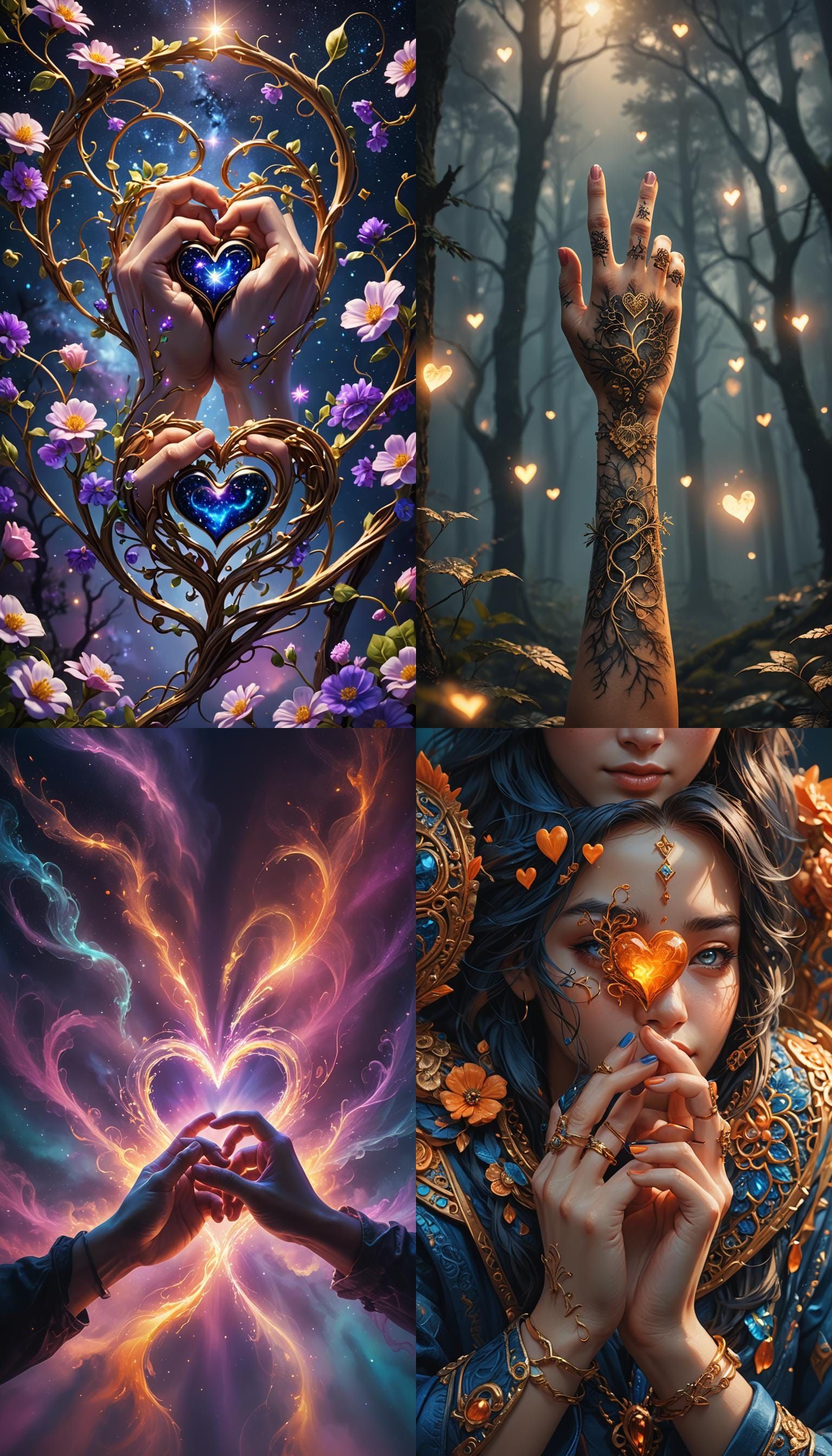 Realistic Two-Finger Heart in Detailed Matte Painting