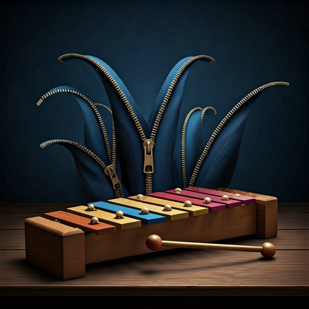 Surreal Xylophone Dreamscape with Zippers