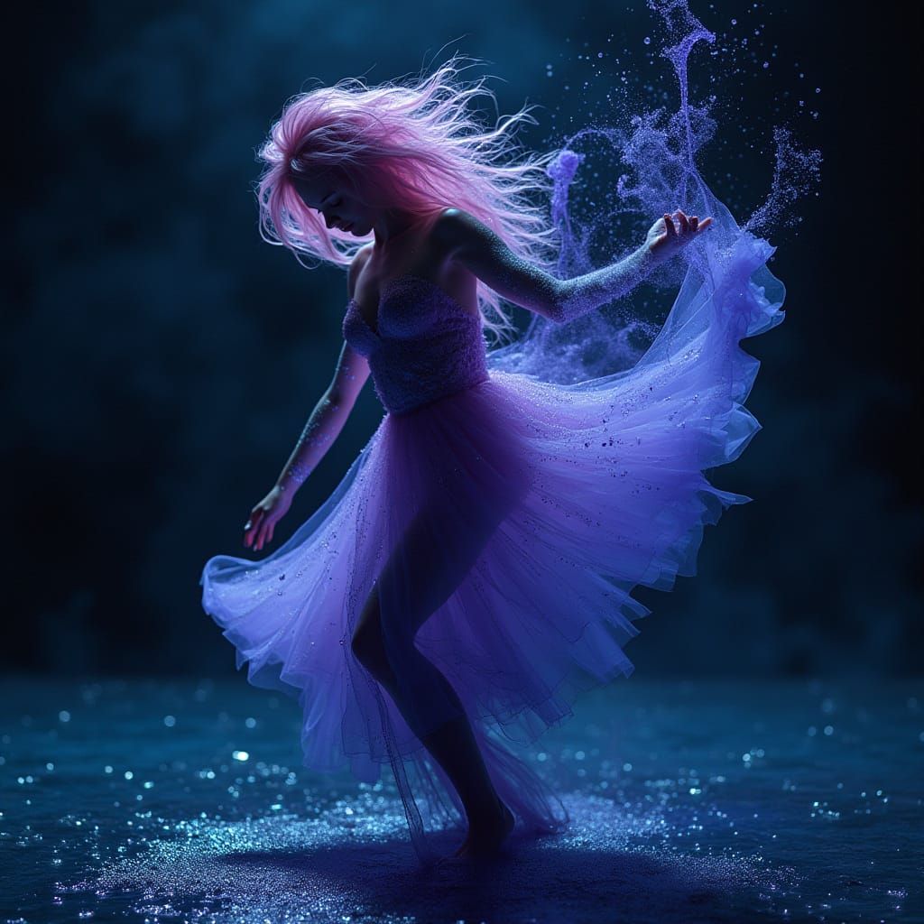 Indigo Rose Dancing with Ferro Fluid