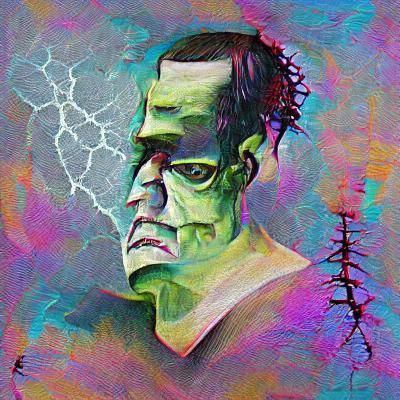 Frankenstein's Monster: A Gothic Horror Portrait