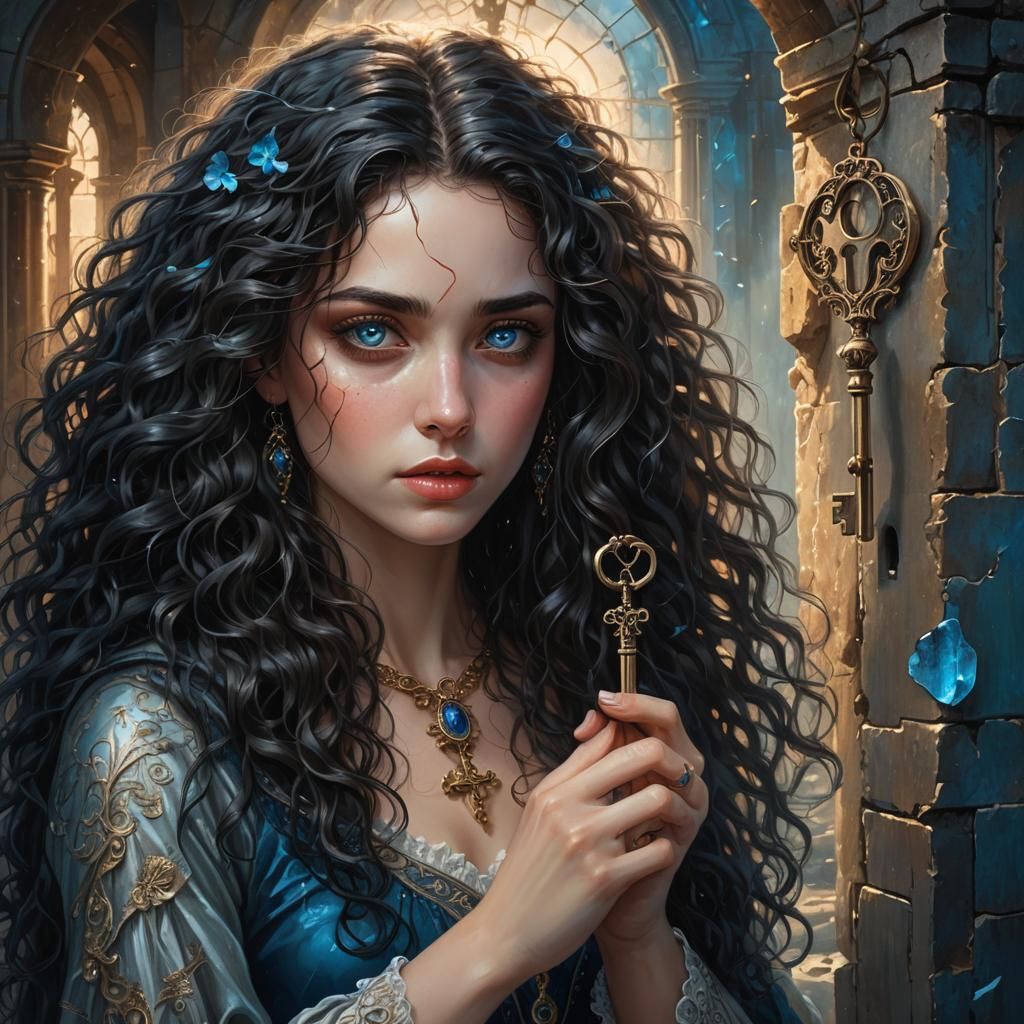 Woman with Key to Her Broken Heart