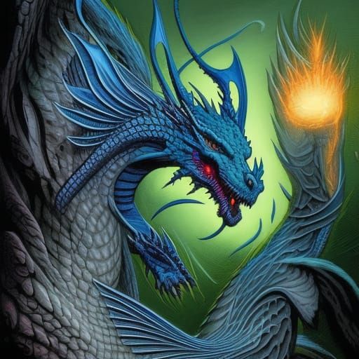 Ethereal Ghost Dragon in Comic Book Style