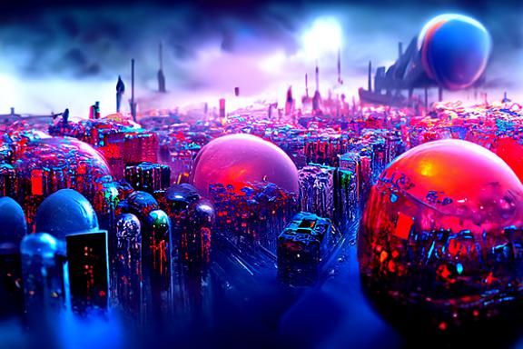 Cyberpunk Metaverse: A Hyperreal Geometric Landscape