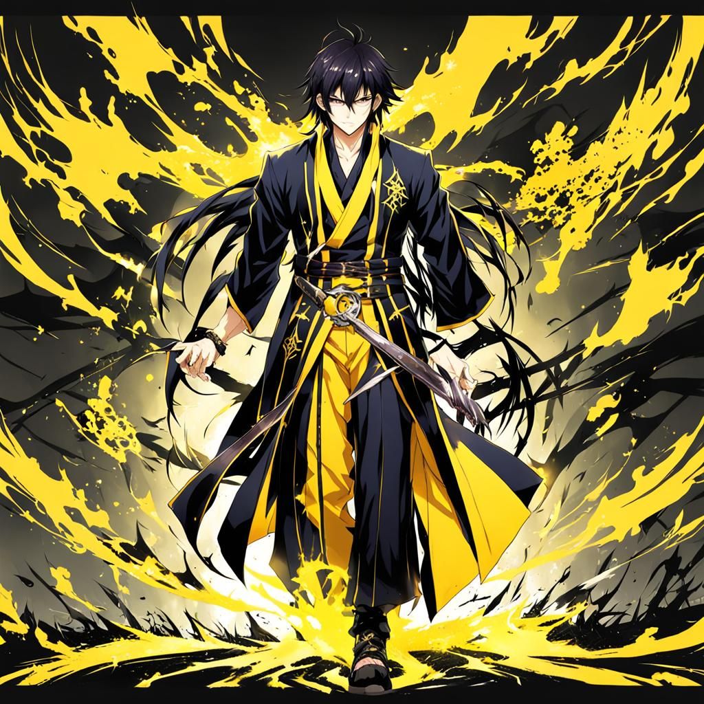 Anime Demon Lord with Black Hair in Key Visual Style