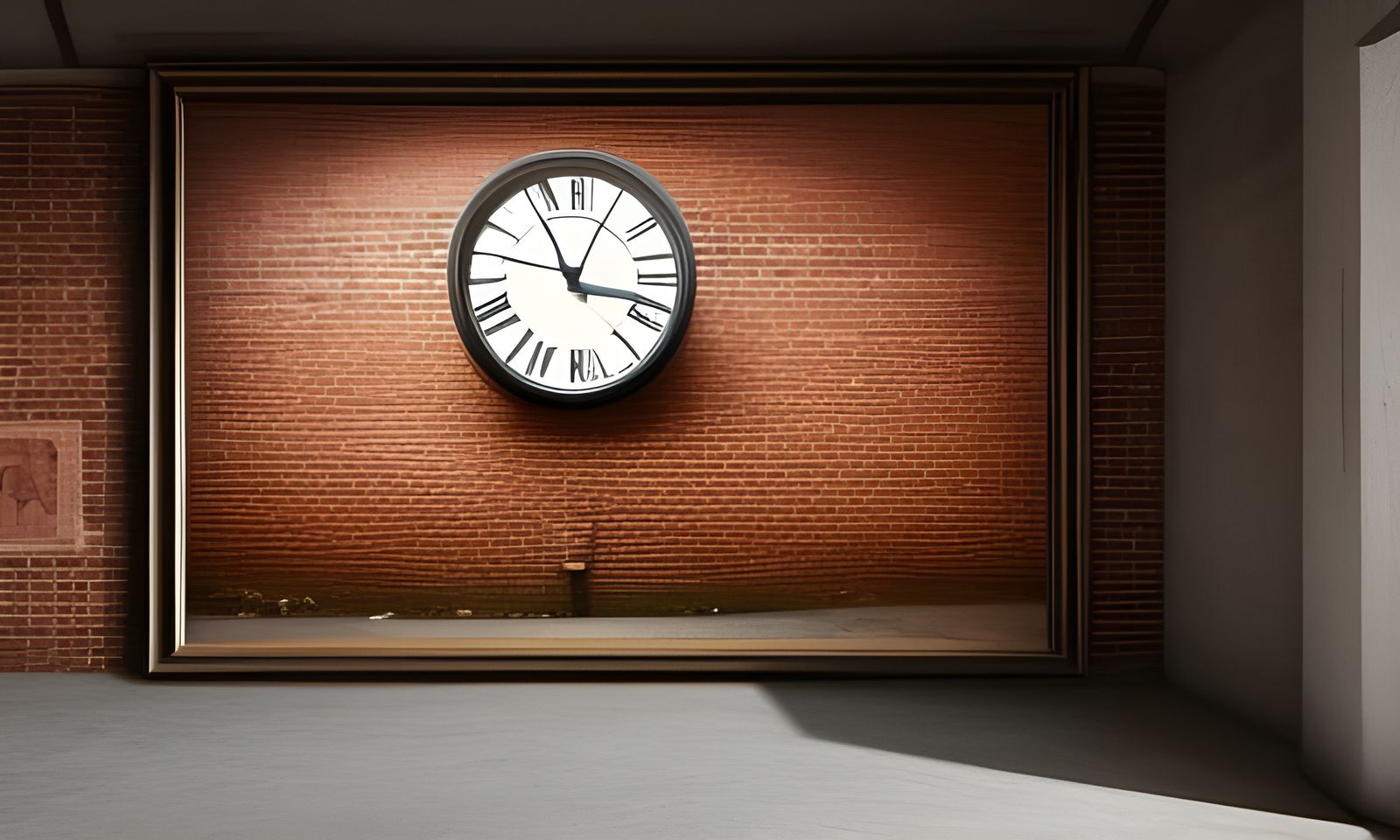 Clock-Adorned Brick Wall in Clockpunk Style