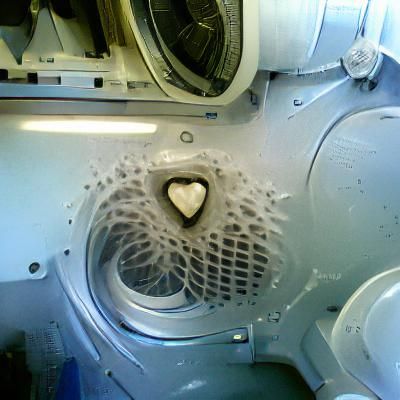 Surreal Washing Machine with Beating Heart