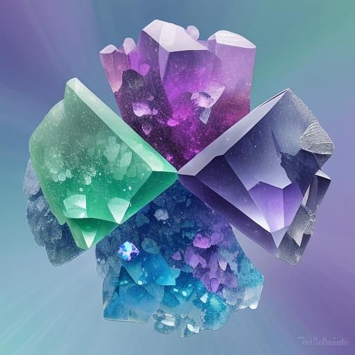Luminous Gemstone with Crystal Structure: Impressionism