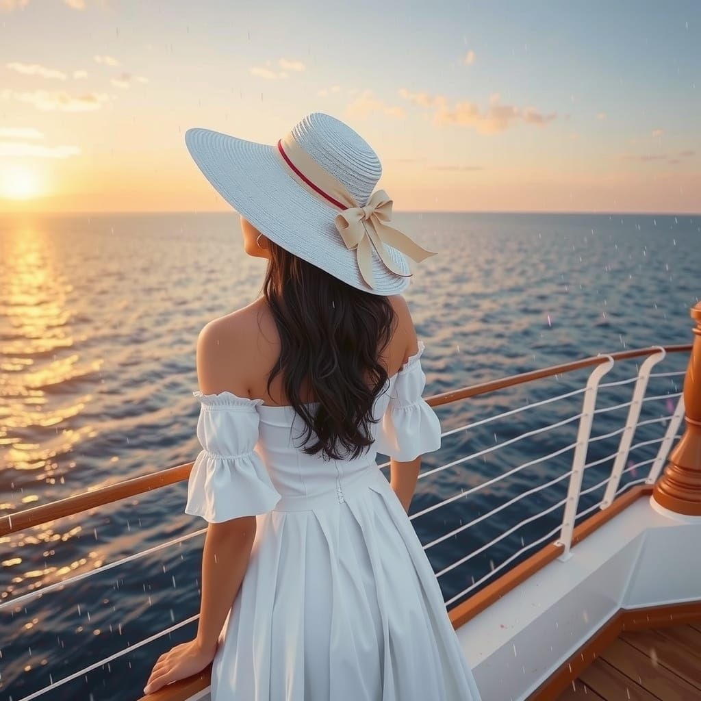 Couple Dancing in the Rain on a Jetty in 3D