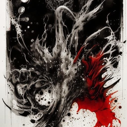 Mad Scientist in Splash Ink Art Style