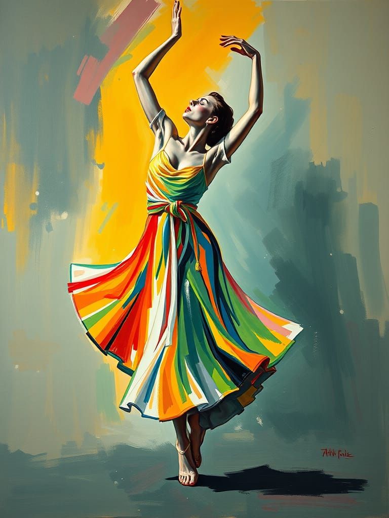 Expressive Dancer in Vibrant Motion